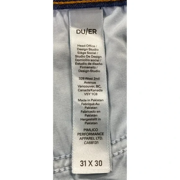 DU/ER L2X Slim Fit Jean Men's 31x30 Dark Wash Blue Stretch Performance Denim - Picture 3 of 13